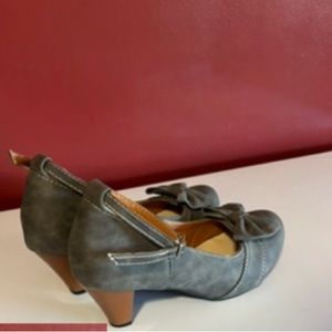 Gray Mioke Ankle Strap Heels 9